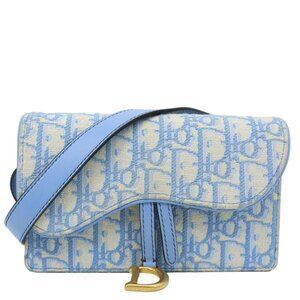 Christian Dior  Saddle Oblique Canvas Belt Pouch Cornflower Blue